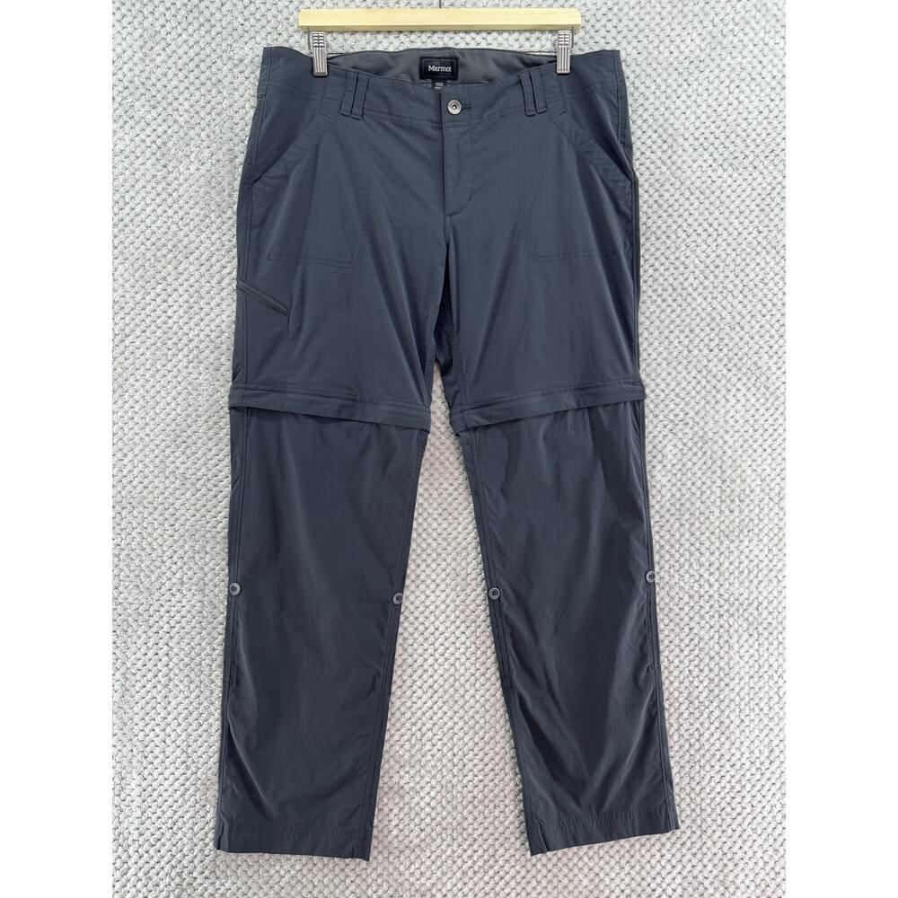 Marmot Hiking Pants Women 14 Gray Convertible Cropped Shorts Outdoors #L900958